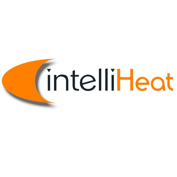intelliHeat logo with orange and black design on a white background